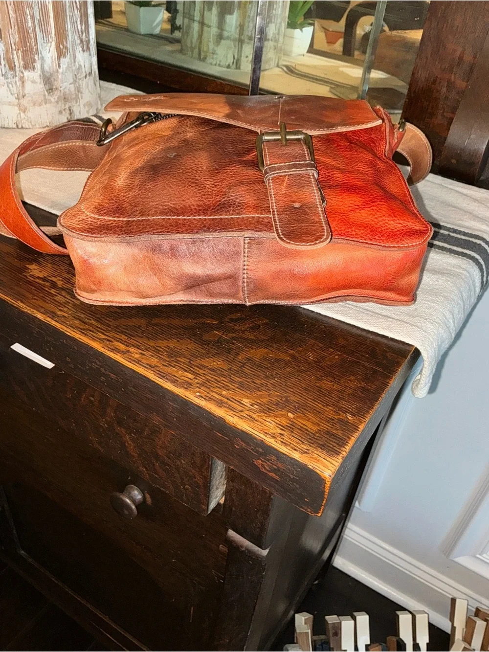 Bed Stu Venice Beach Desert Sunset TD Tie Dyed Crossbody Leather Bag Retail $250 - Picture 7 of 13